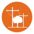 Trees and power lines icon