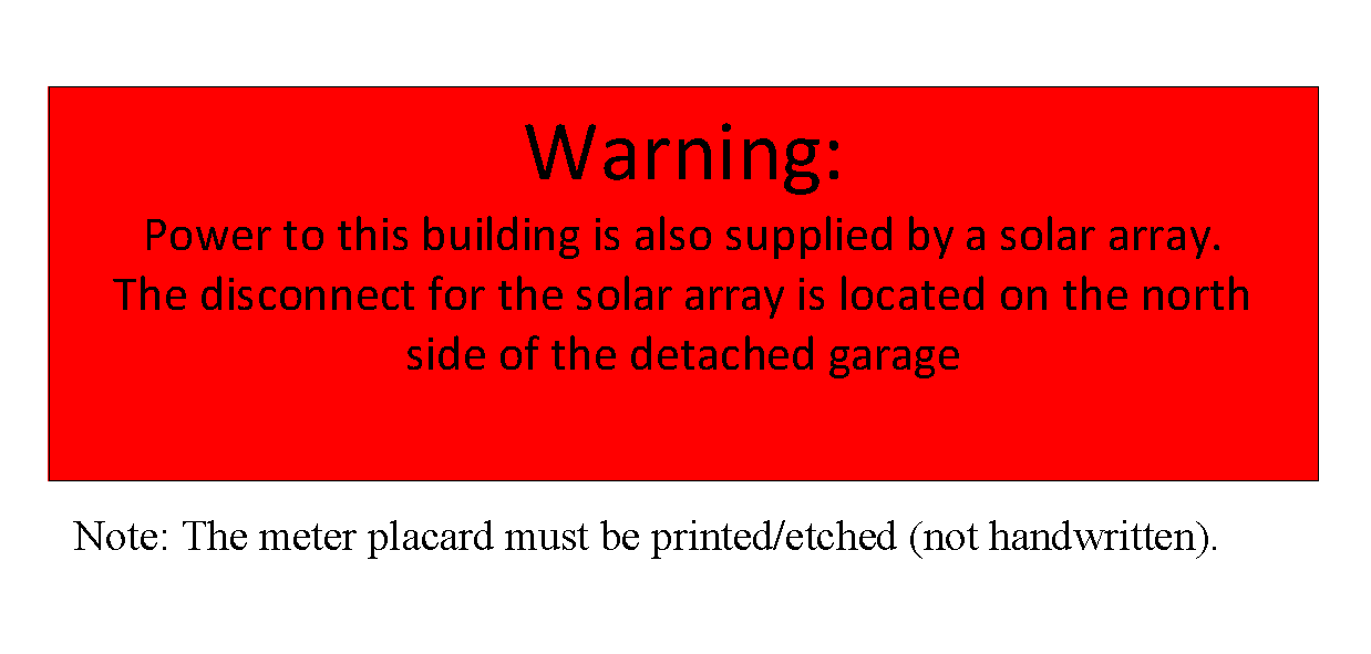 Meter Placard sample