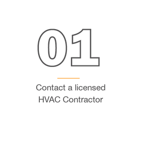 1) Contact a licensed HVAC Contrator