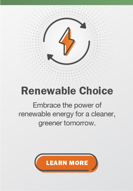 Renewable Choice: Embrace the power of renewable energy for a cleaner, greener tomorrow. Click here to learn more.