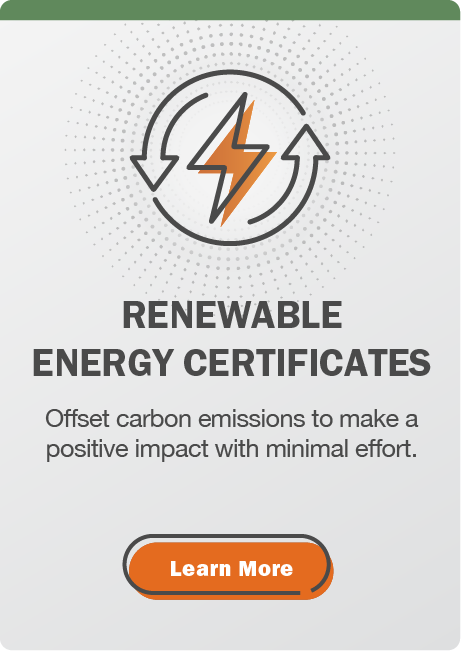 Renewable energy certificates: Offset carbon emissions to make a positive impact with minimal effort. Click here to learn more.